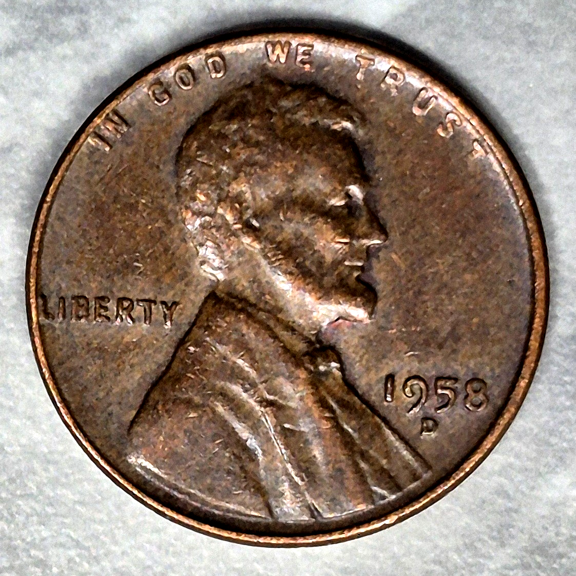 1958-D Lincoln Wheat Cent 1C Last Year Wheat Penny Denver Mint Extremely Fine XF