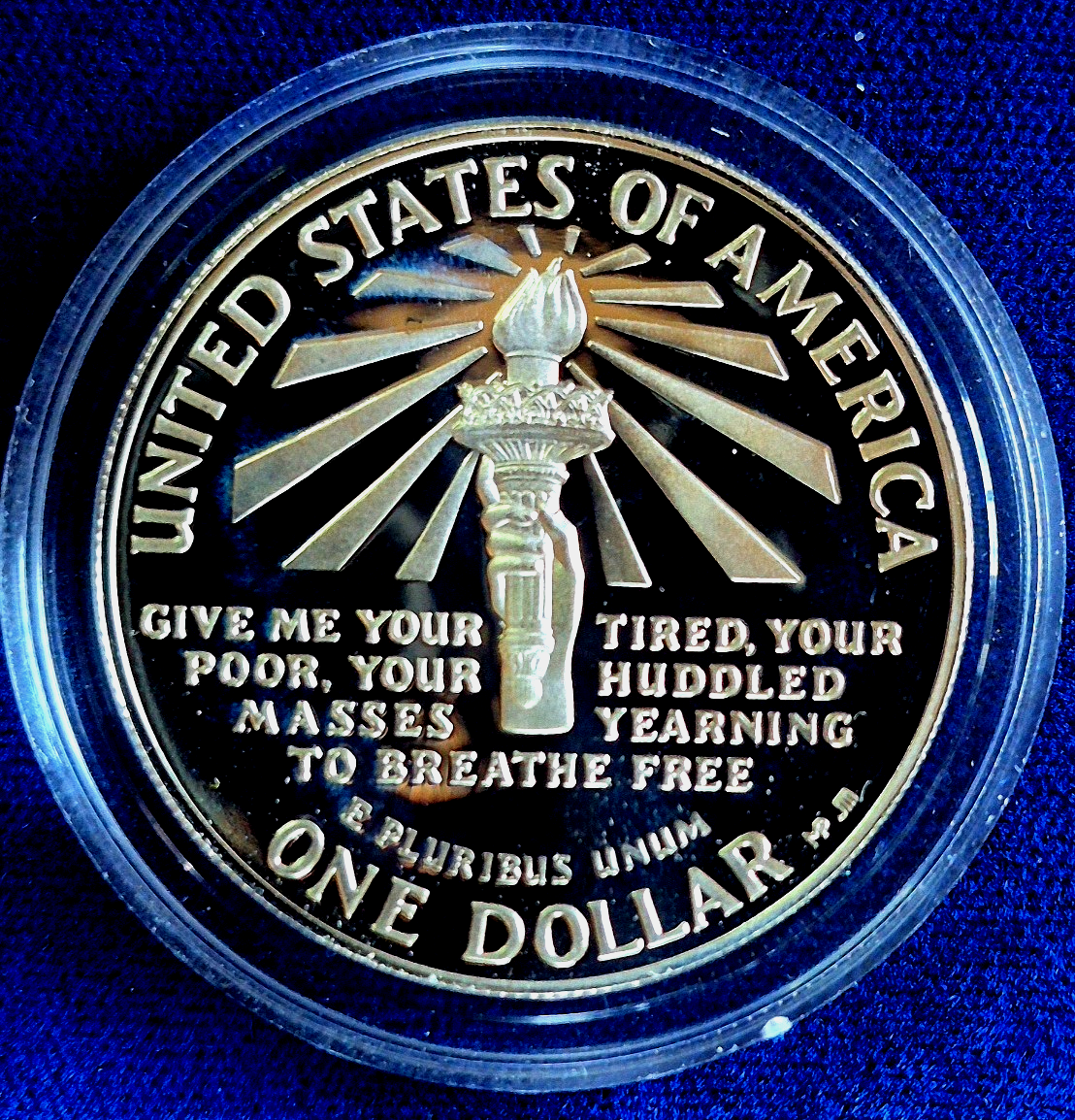 1986-S Proof 90% Silver Dollar Statue of Liberty Ellis Island GEM BU Mirror Like