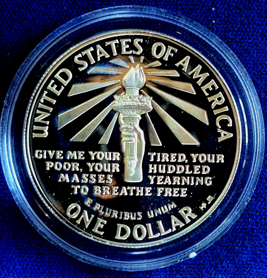 1986-S Proof 90% Silver Dollar Statue of Liberty Ellis Island GEM BU Mirror Like