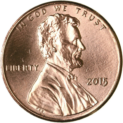 ✅ 2015 P Lincoln Shield Cent BRILLIANT UNCIRCULATED RED Penny US Mint 1c Coin