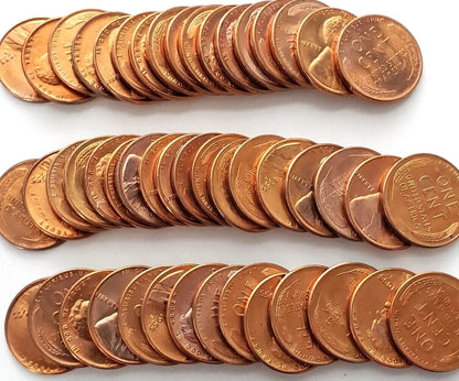 ✅  1955 P/D/S BU Uncirculated 3 COIN SET Lincoln Wheat Cents Choice RED Beauties