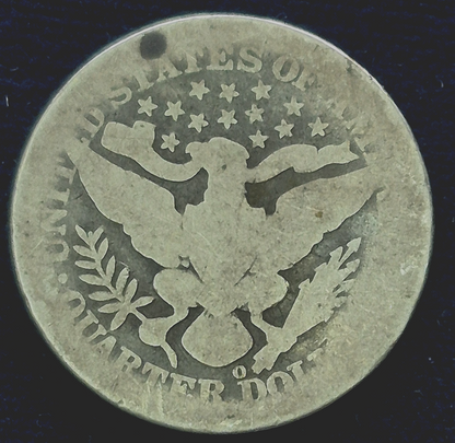 1893-O BARBER Silver Quarter 90% Silver AG Features Scarce Offset Mint Location