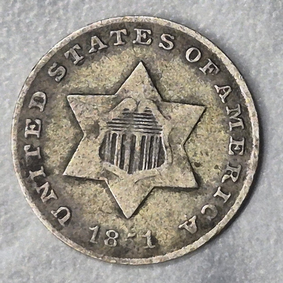 1851 Three Cent Silver Trime 3CS Type 1 First Year of Issue Philadelphia VF