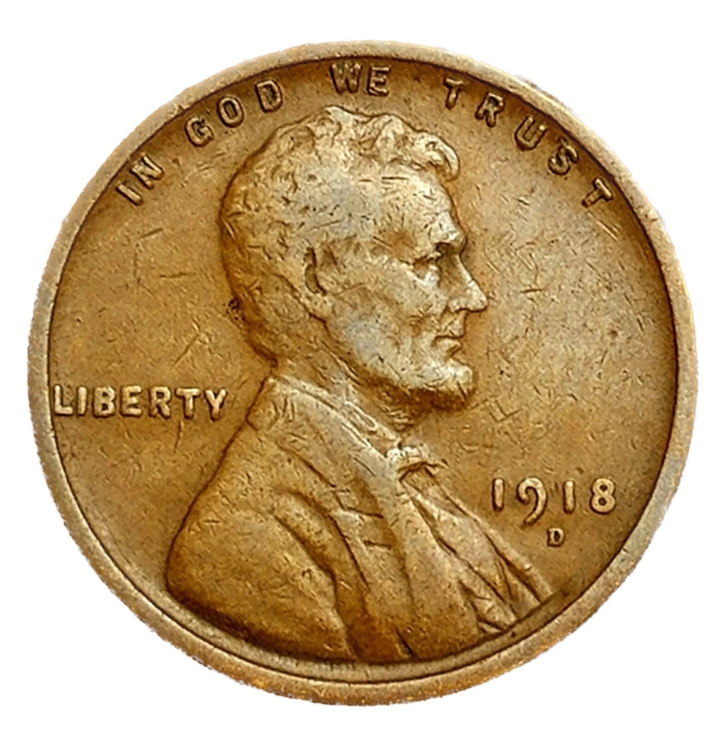 🔥 1918 D Lincoln Wheat Cent Fine - Very Fine (F-VF) Condition Copper Penny 1c