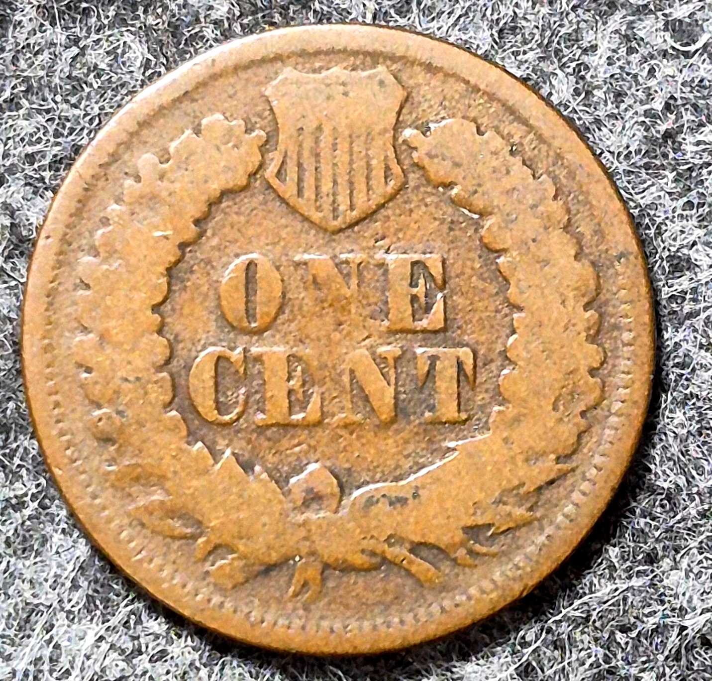 1868 Indian Head Cent Penny AG or Less Features, Hole Filler, Coin Pictured 1C
