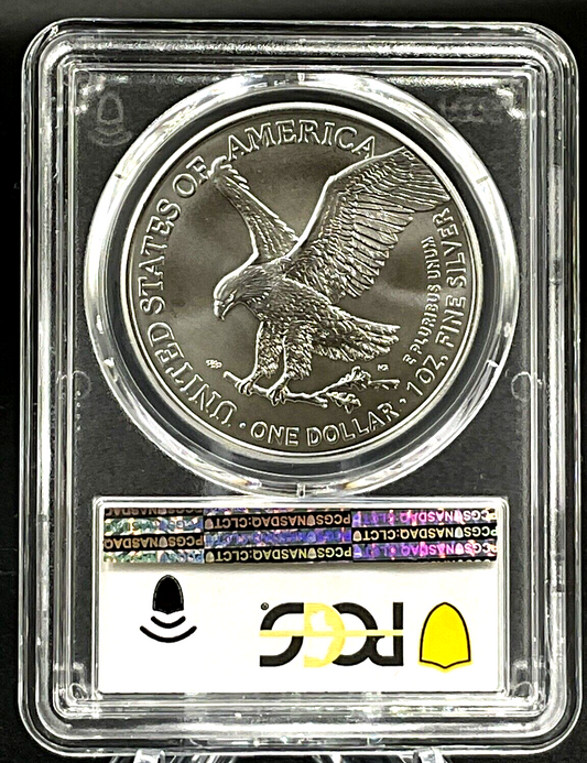 ✅  2021 American Silver Eagle Type 2 PCGS MS69 First Production Blue Label .999