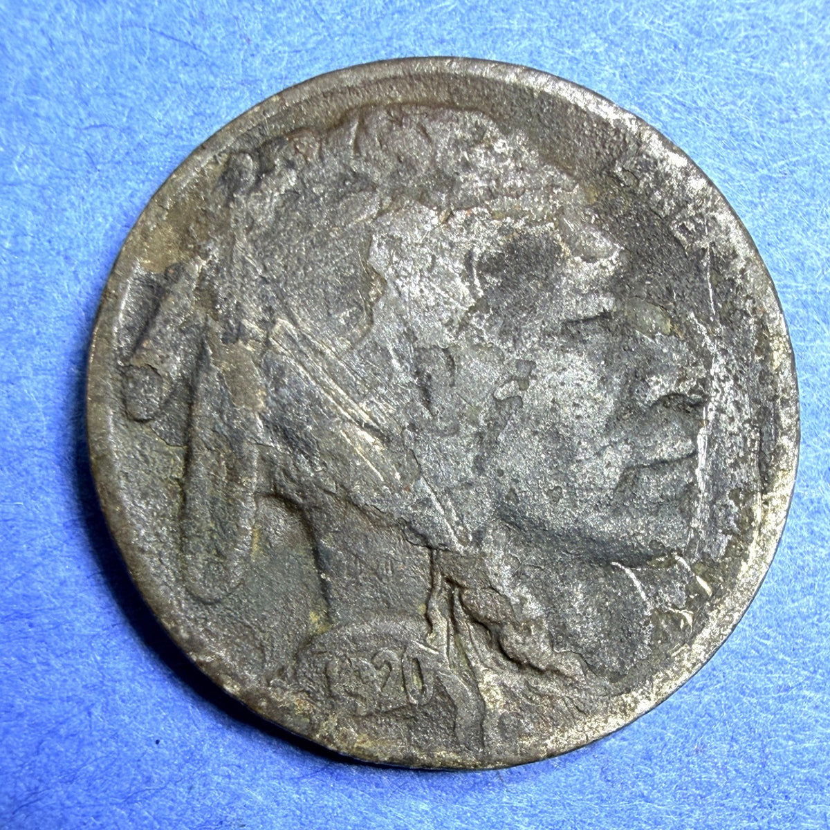 1920 Buffalo Nickel 5C Indian Head G Good Philadelphia Antique US Five Cent Coin