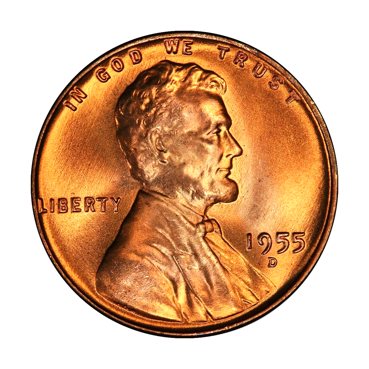 ✅ 1955 D Lincoln Wheat Cent Choice GEM BU RED Brilliant Uncirculated 1c Coin