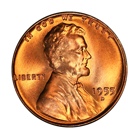 ✅ 1955 D Lincoln Wheat Cent Choice GEM BU RED Brilliant Uncirculated 1c Coin