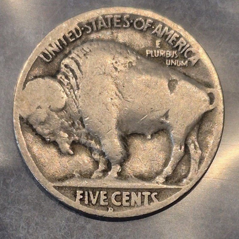 1928-D Buffalo Nickel 5C Denver Mint Indian Head Bison AG