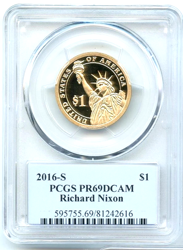 ✅ 2016 S Richard Nixon Presidential Dollar PCGS PR69DCAM Photo Label KEY DATE!