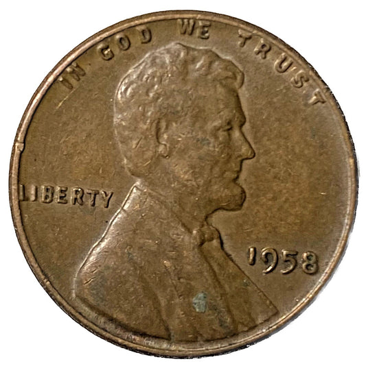 1958 Lincoln Cent Good - Very Good  (G-VG) Circulated Condition Copper Penny