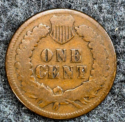 1873 Indian Head Cent Penny Good Features, Open 3, Receive Coin Pictured 1C