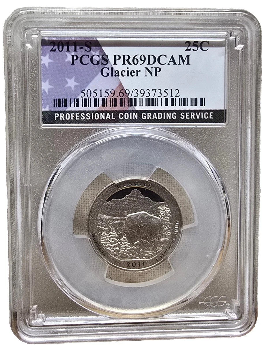 🔥 2011 S 25C GLACIER  NP National Park Washington Quarter PCGS PR69DCAM