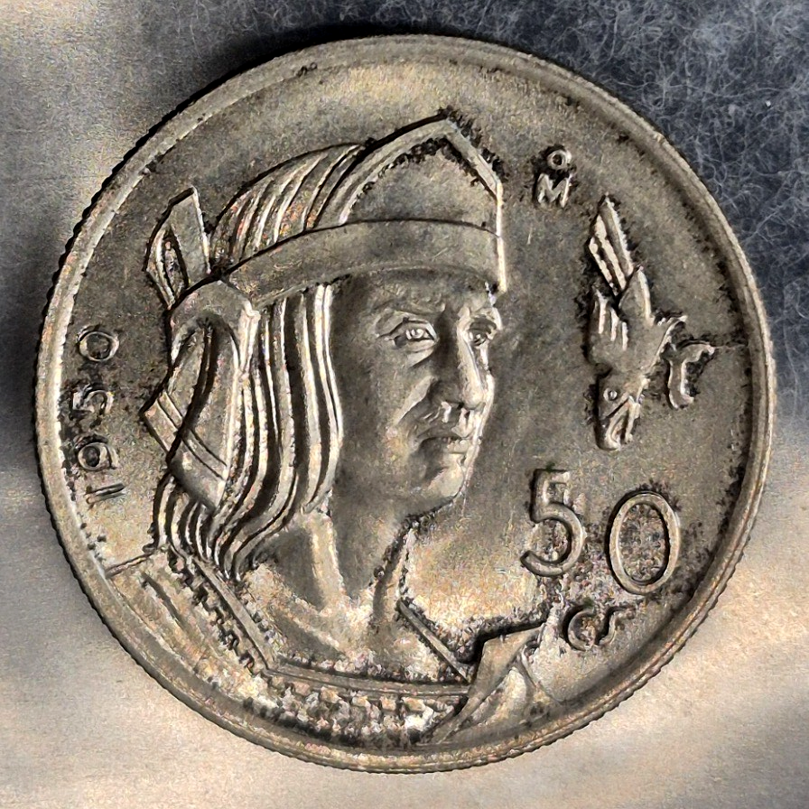 1950 Mexico 50 & 25 Centavos .300 Silver Plata Cuauhtemoc Balanza First Year Lot