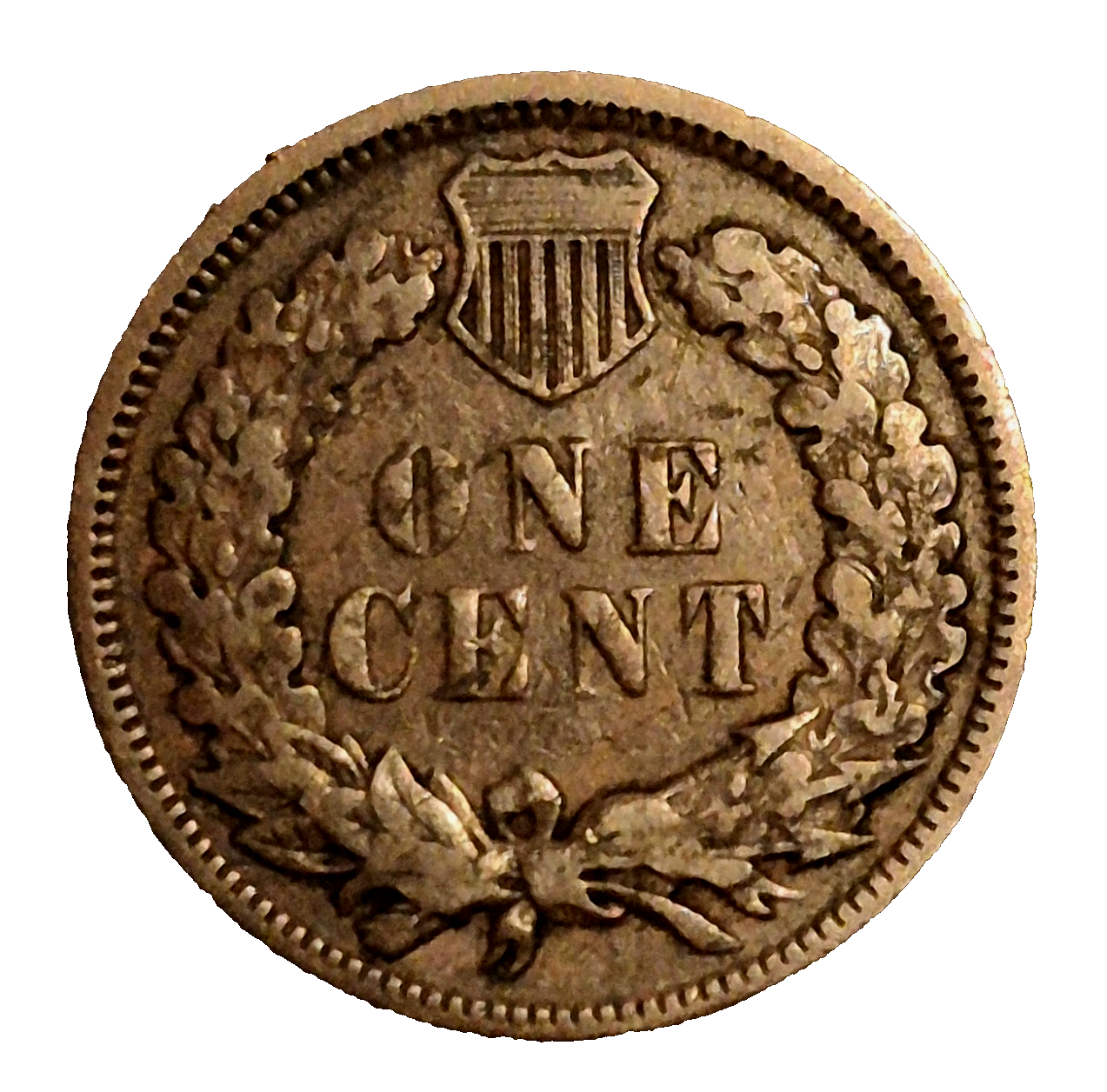 1886 Indian Head Penny Cent, Scarcer Type-2 Variety, Crisp VG-F Features 1C