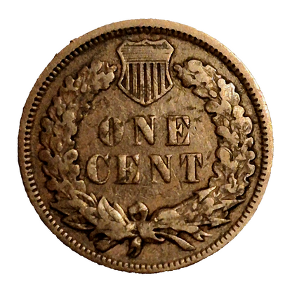 1886 Indian Head Penny Cent, Scarcer Type-2 Variety, Crisp VG-F Features 1C