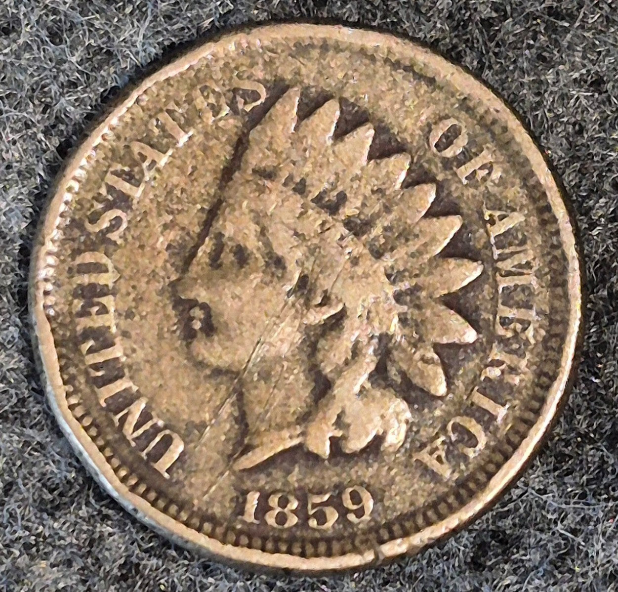 1859 Indian Head Cent First Year VG Features Partial Liberty Coin Shown
