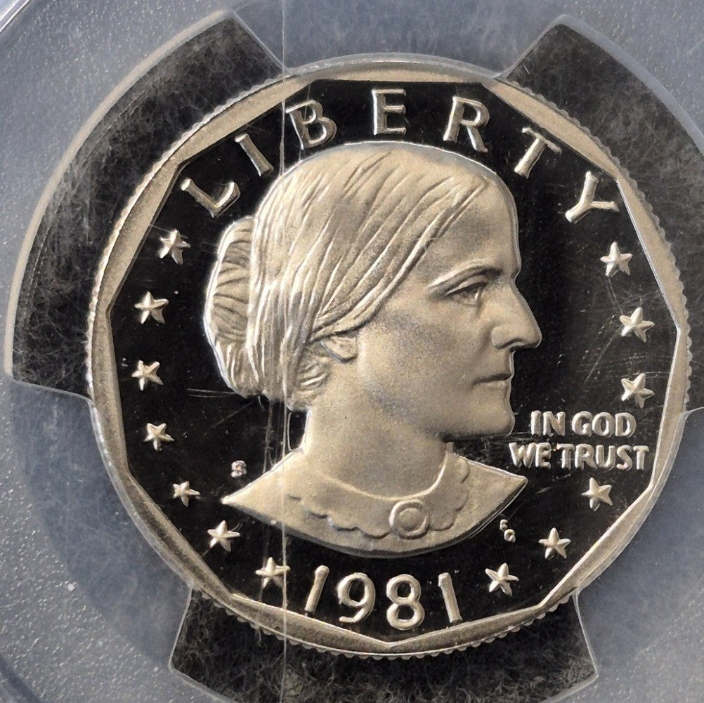1981-S Susan B Anthony Dollar PCGS PR69DCAM Type 1 Proof SBA $1 Deep Cameo
