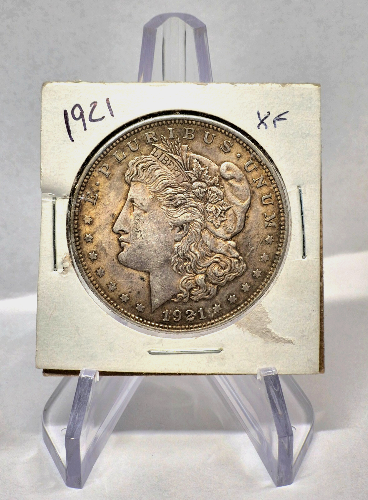 1921 Morgan $1 Dollar 90% Silver Crisp AU+ Features, Handsomely Toned