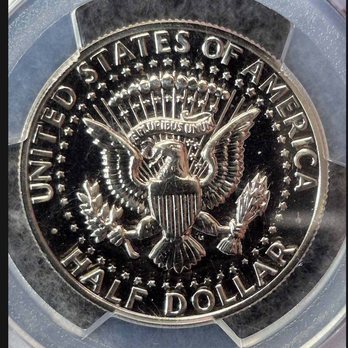 1971-S Kennedy Half Dollar PCGS PR68 Proof 50C Clad Coin - Scratched Holder