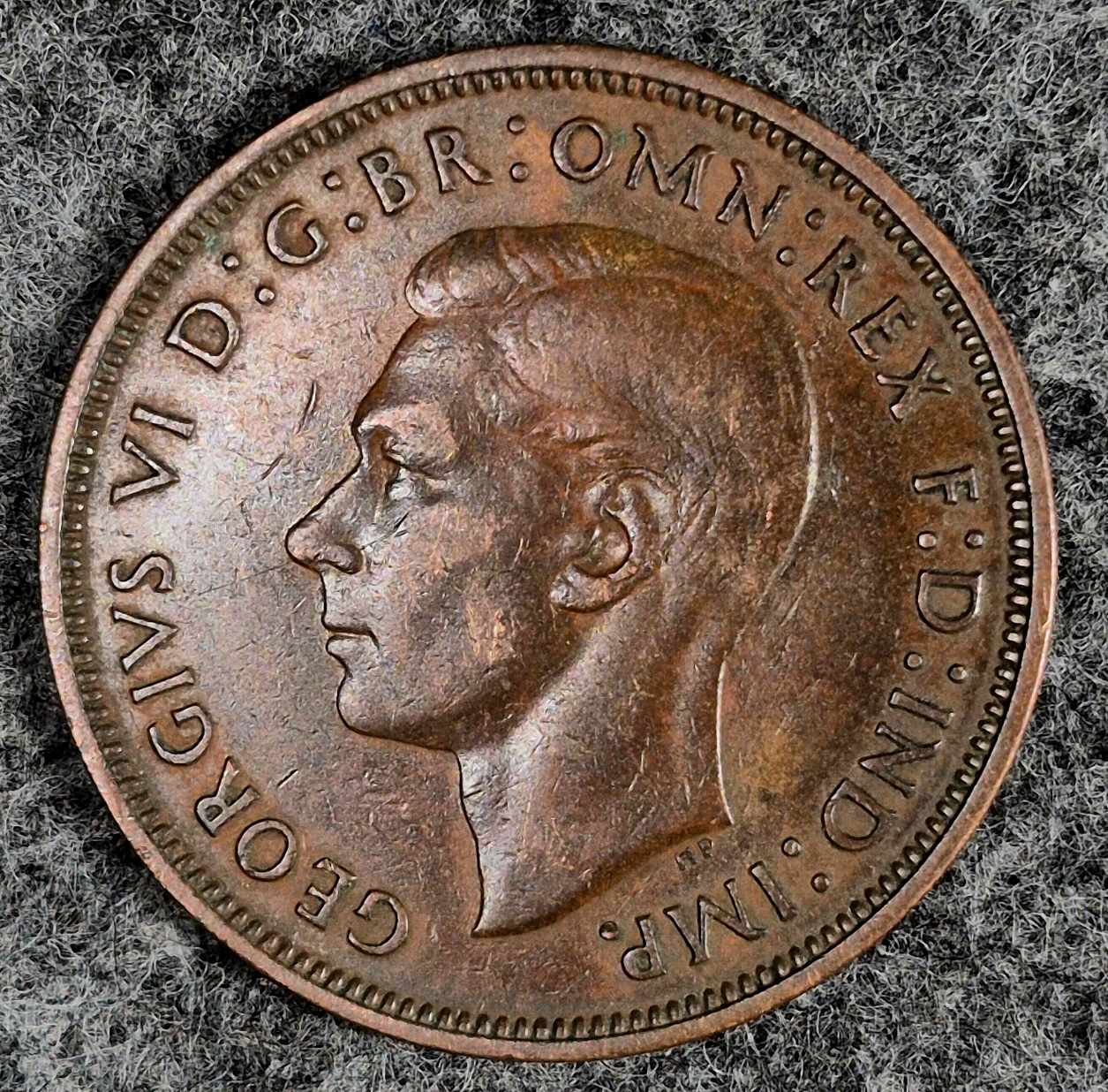 1938 United Kingdom UK Great Britain One 1 Penny Beautiful Actual Coin KM-845