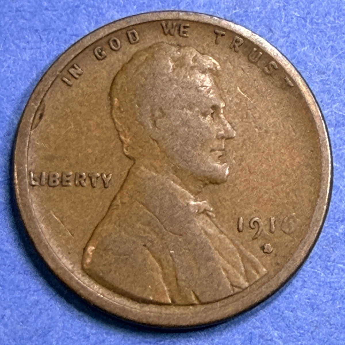1916-S Lincoln Wheat Cent 1C VF Very Fine Semi Key Date US Bronze Penny Coin