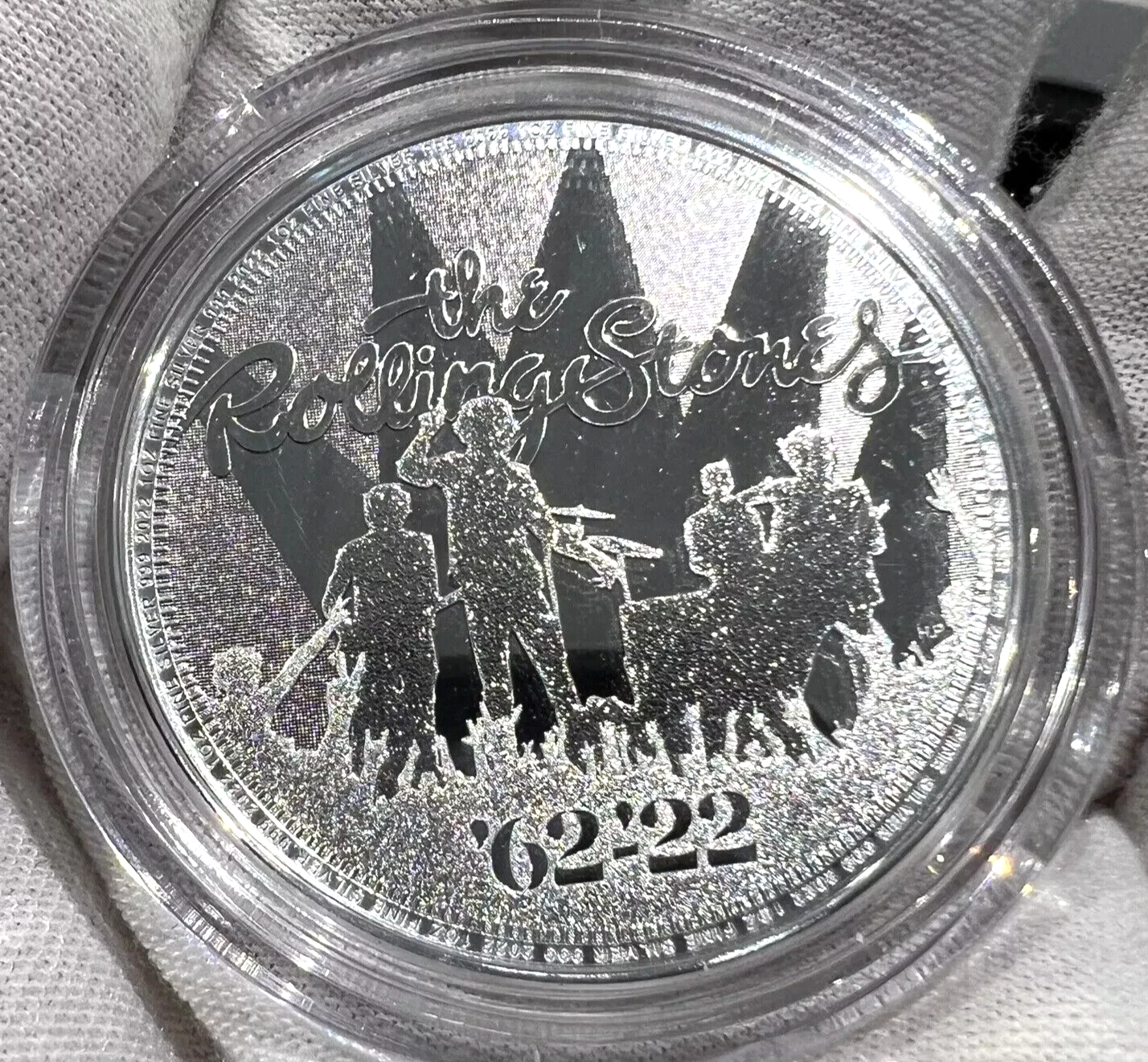 2022 Great Britain 1 oz .999 Silver 60 Years The Rolling Stones Coin BU Capsule