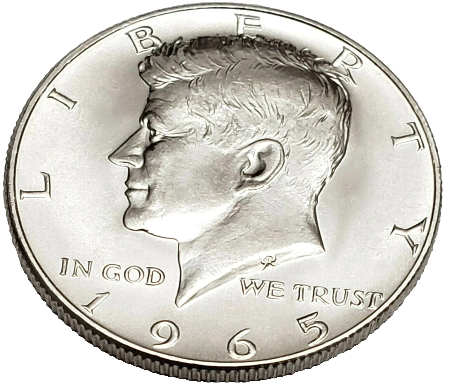 ⭐ 1965 Kennedy Half Dollar AU About Uncirculated 40% Silver Collectible JFK