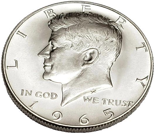 ⭐ 1965 Kennedy Half Dollar AU About Uncirculated 40% Silver Collectible JFK