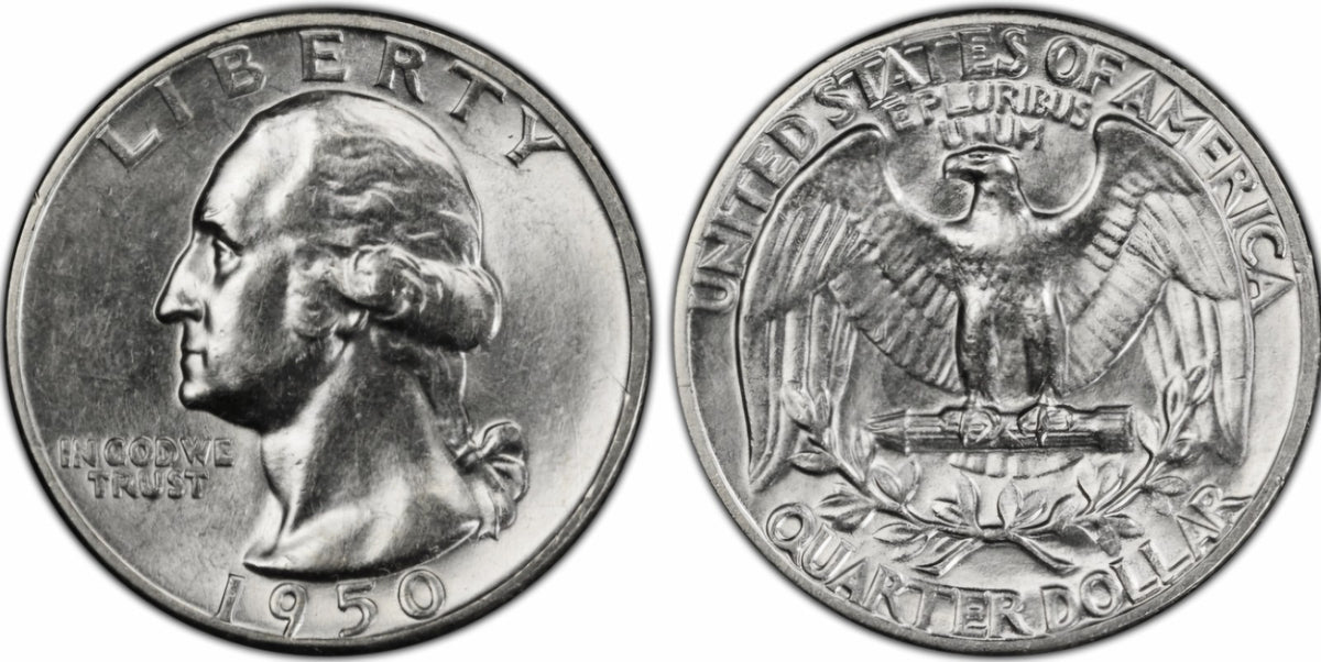 1950-P Washington Quarter BU Uncirculated MS 90% Silver 25c US Coin From OBW