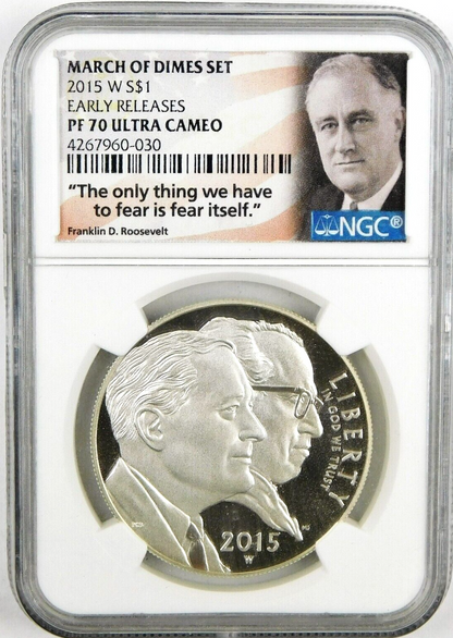 2015-W $1 March of Dimes Commemorative Silver Dollar NGC PF70 UC ER PROOF COIN
