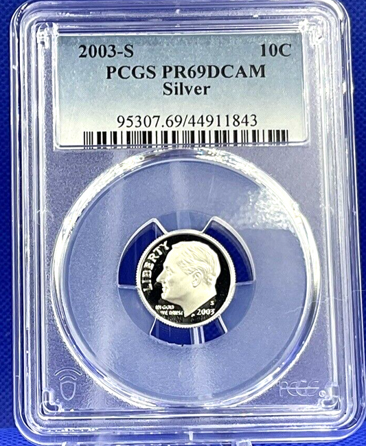 2003 S 10C Roosevelt Dime Proof PCGS SILVER PR69 DCAM Blue Label