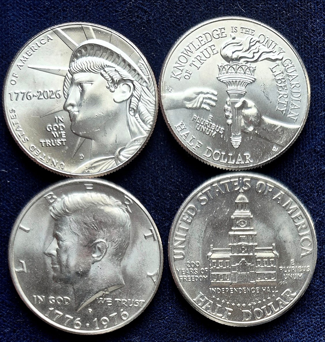 1976D-2026D ~ (2) Half Dollars Lot ~ Only Dual Dates Minted! (1)SemiQ (1)Kennedy