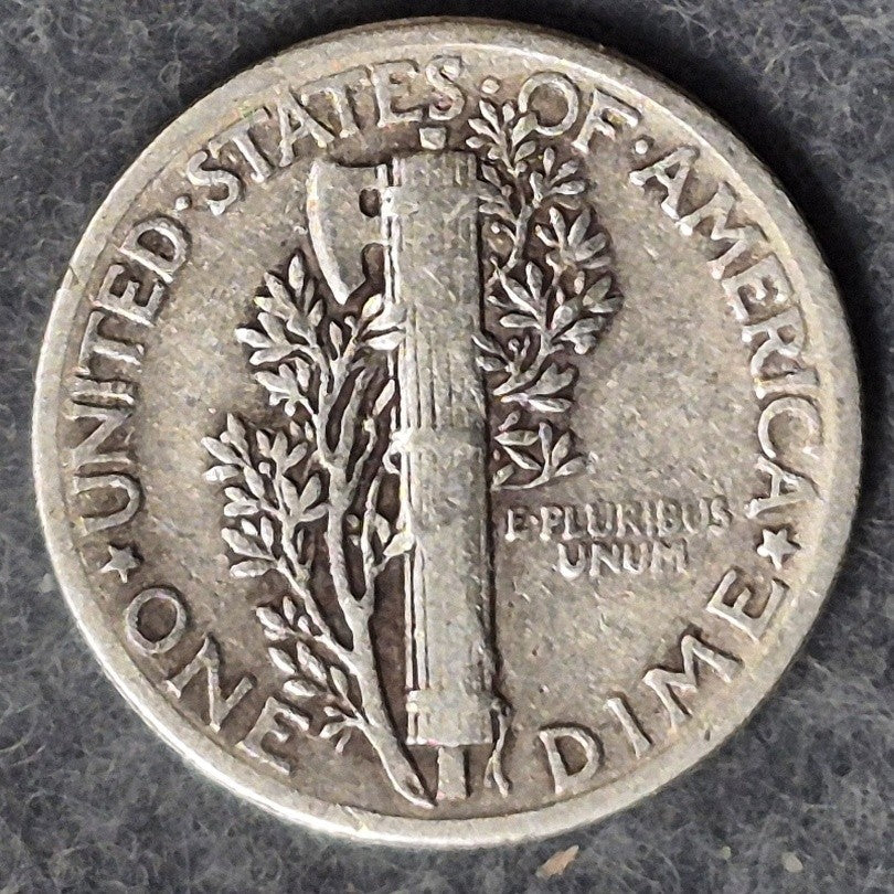 1943 P Mercury Dime 10C 90% Silver Philadelphia WWII Winged Liberty Very Fine