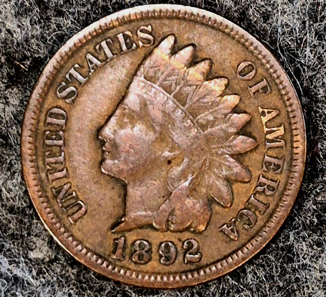 1892 Indian Head Cent Penny VF+ Features Full Liberty, Receive Coin Pictured 1C