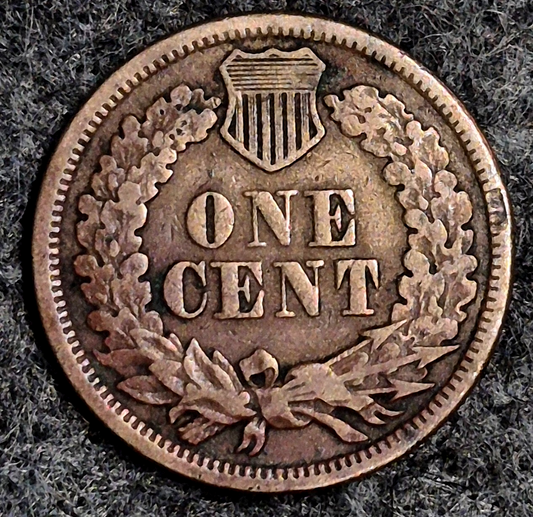 1861 Indian Head Cent VF+ Features  Type II Chunky Oak Wreath Coin Shown