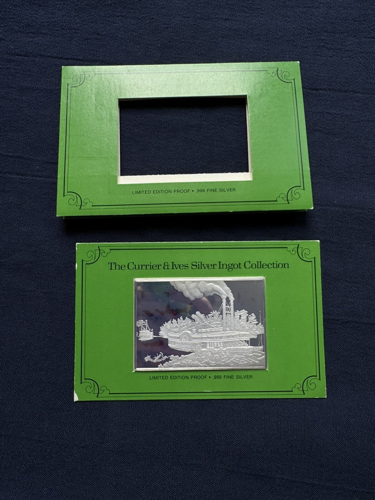33.33 ozt .999 Fine Silver The Currier & Ives Silver Ingots 1038.G Franklin Mint