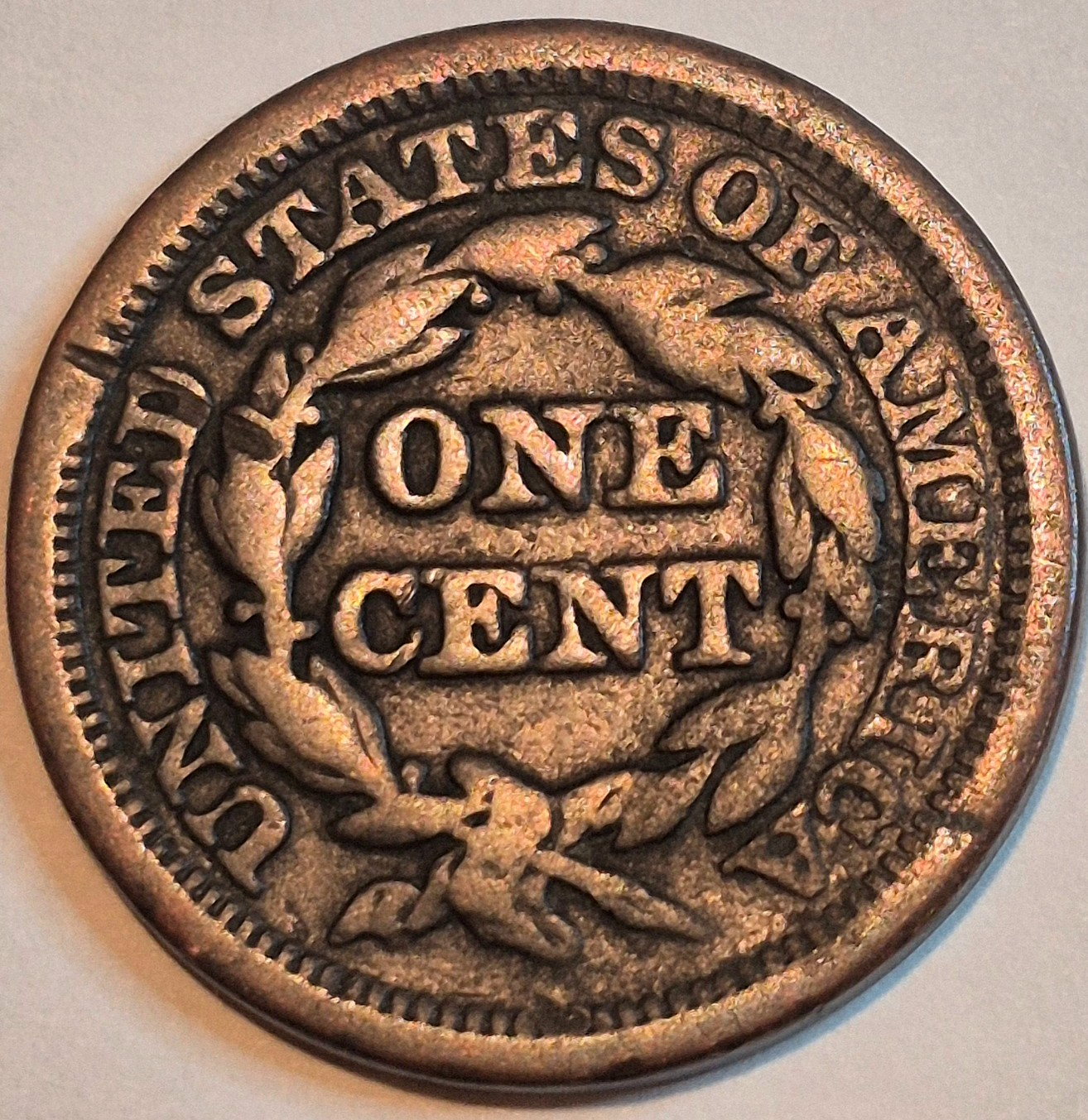 1848 1C BN Braided Hair Cent N37 R4 GSID 1138 Fine-Very Fine Features