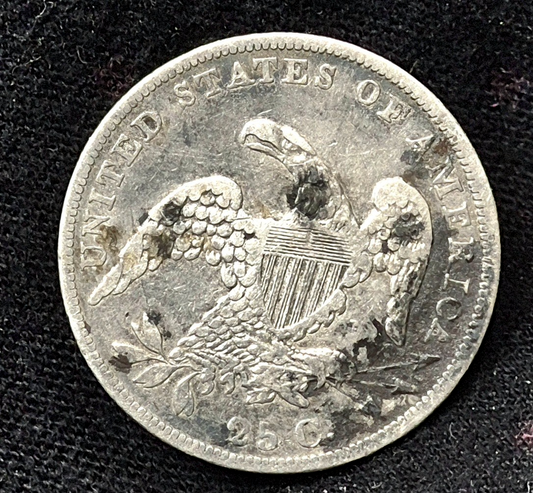 1835 Capped Bust Quarter 90 % Silver Type 2 Motto Removed, Strong XF Features