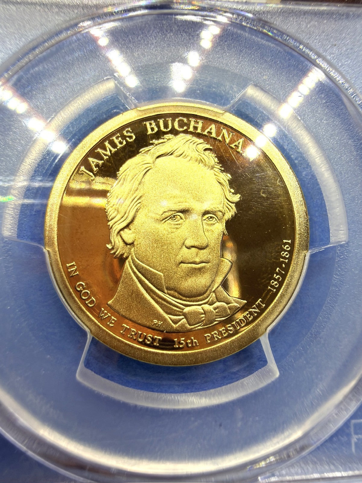 2010-S James Buchanan Presidential Dollar $1 PCGS PR70DCAM Deep Cameo Proof Gem