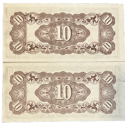 (4) 1942 Japanese Government Ten (10) Centavos WWII Philippines Occupation Money