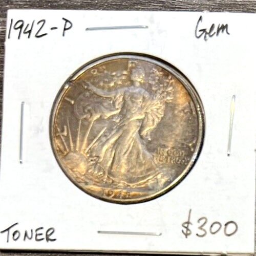 SUPER TONER GEM 1942-P Walking Liberty Half Dollar Strong MS++ Features 50C 90%