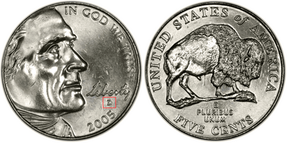 ⭐️ 2005-D Jefferson Buffalo Nickel Westward Journey BU Coin From U.S. Mint Roll