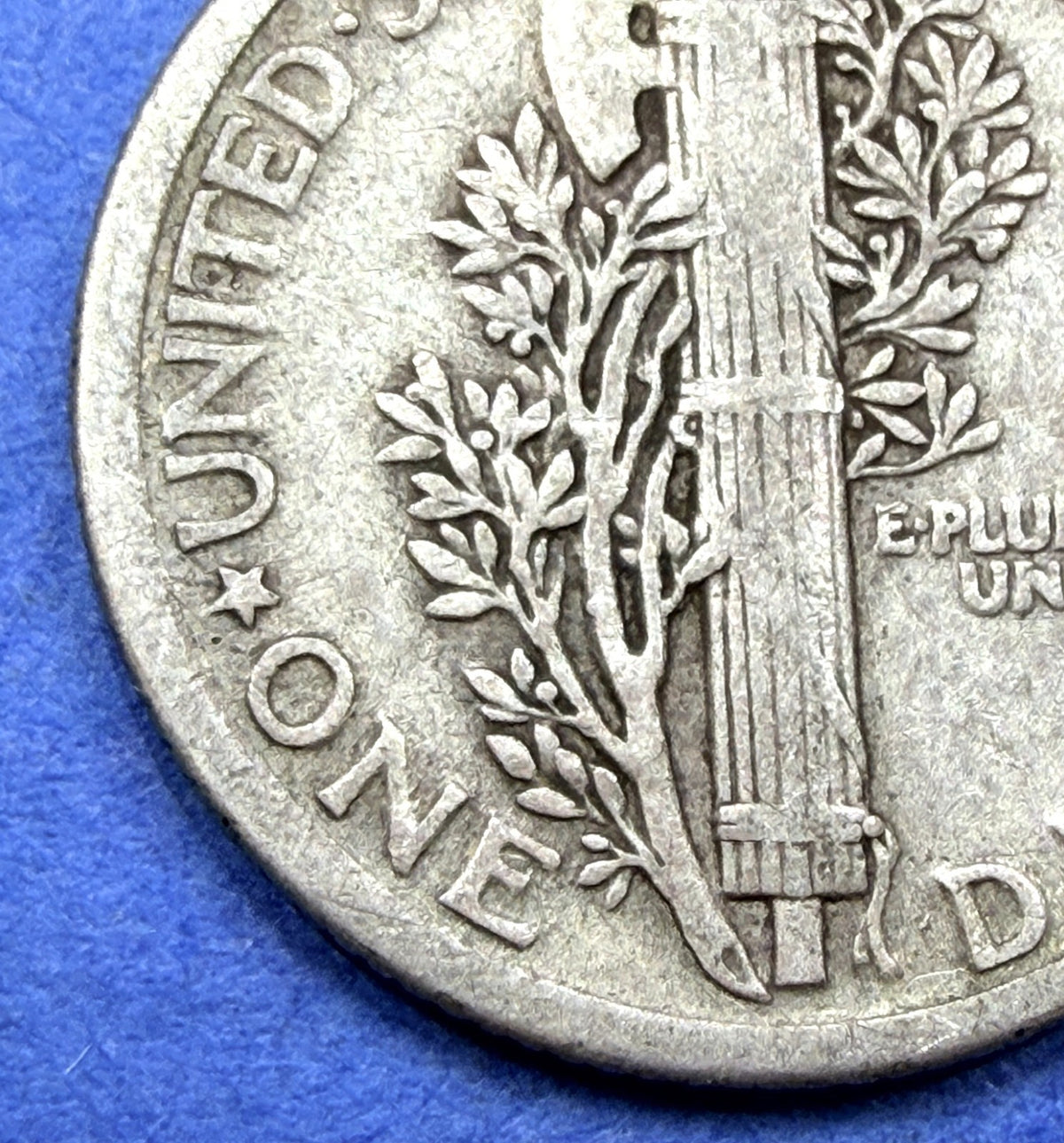 1918 Mercury Dime 10C 90% Silver VF Details W Counterstamp Graffiti Disclosed