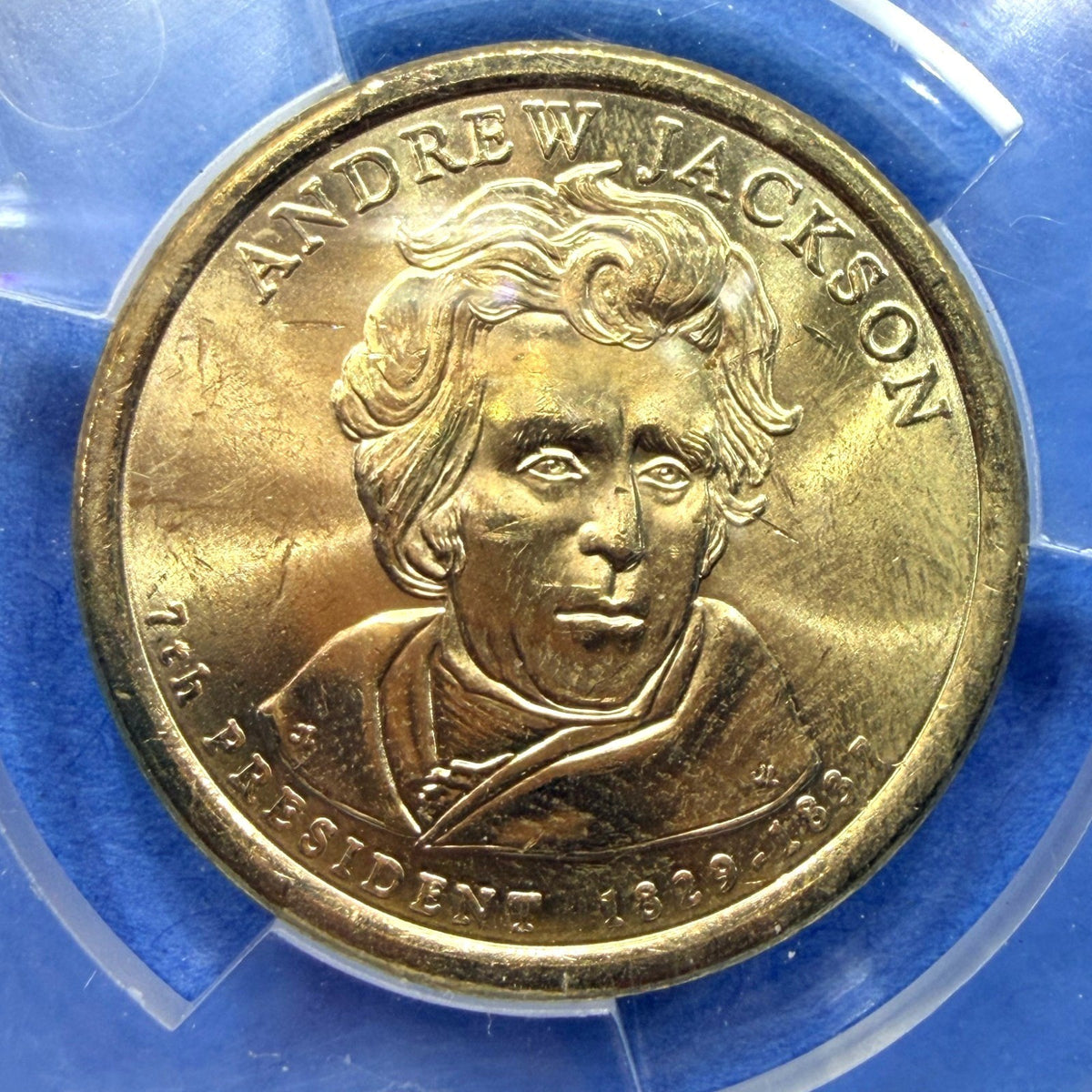 2008-D Andrew Jackson Presidential Dollar ANACS MS64 Denver Mint Golden $1 Coin