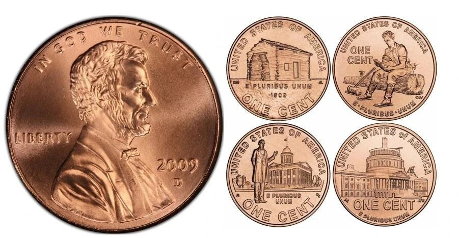🔥 2009 D Lincoln Bicentennial Penny Set of 4 BU Uncirculated Denver Mint Cents