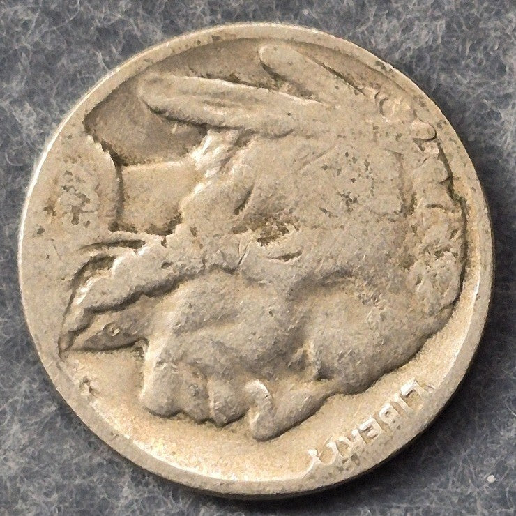 1925-S Buffalo Nickel 5C San Francisco Mint Partial Date Indian Head Bison AG