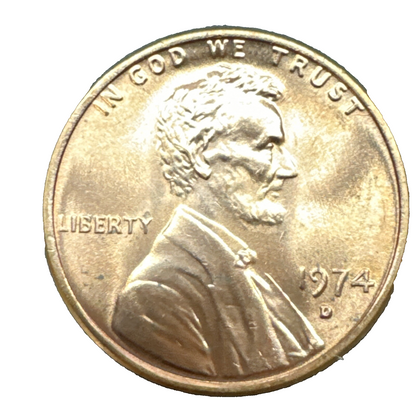 1974 D Lincoln Memorial BU Brilliant Uncirculated 1C From 🔥OBW Bank Roll🔥