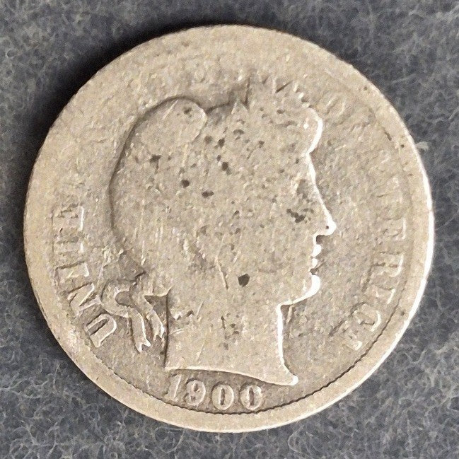 1900-O Barber Dime 10C 90% Silver New Orleans Mint Low Mintage 2.01M Good